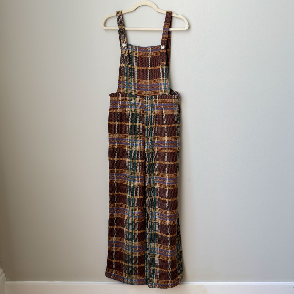 Fall Plaid Boho Academia Cider Overalls Cabin Cottage Autumn Cozy Jumpsuit